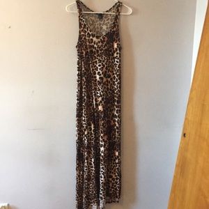 H&M Leopard Print Knit Maxi Dress M